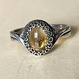 Prstene - Citrine Antique Silver Ring  / Vintage prsteň s citrínom - 15624041_