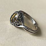 Prstene - Citrine Antique Silver Ring  / Vintage prsteň s citrínom - 15624043_