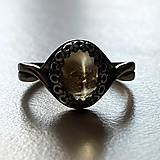 Prstene - Citrine Antique Silver Ring  / Vintage prsteň s citrínom - 15624044_