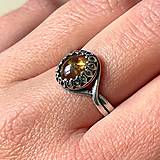 Prstene - Citrine Antique Silver Ring  / Vintage prsteň s citrínom - 15624046_