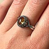 Prstene - Citrine Antique Silver Ring  / Vintage prsteň s citrínom - 15624047_