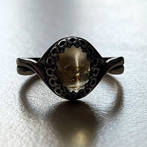 Citrine Antique Silver Ring  / Vintage prsteň s citrínom