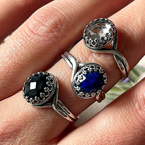 Lapis Lazuli Antique Silver Ring  / Vintage prsteň s lazuritom brúseným