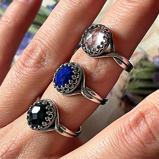 Lapis Lazuli Antique Silver Ring  / Vintage prsteň s lazuritom brúseným