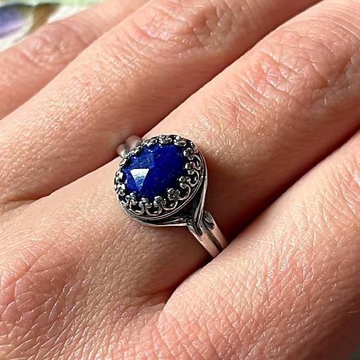 Lapis Lazuli Antique Silver Ring  / Vintage prsteň s lazuritom brúseným