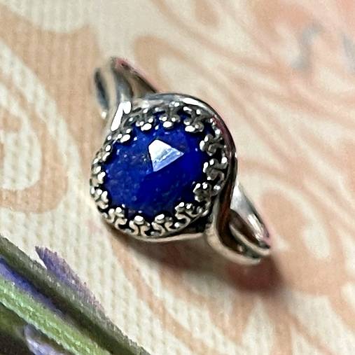 Lapis Lazuli Antique Silver Ring  / Vintage prsteň s lazuritom brúseným