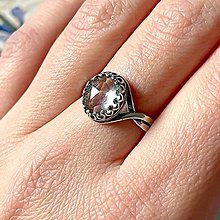 Prstene - Clear Quartz Antique Silver Ring  / Vintage prsteň s krištáľom brúseným - 15624137_