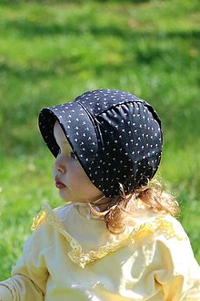 Detské čiapky - Letný detský čepiec tulipániky na čiernej - 15622320_