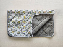 Detský textil - VLNIENKA Ovčie rúno deka 100% MERINO TOP SUPER WASH Grey Safari Mint zelená - 15623595_