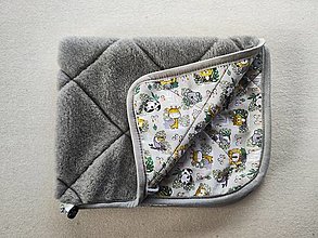 Detský textil - VLNIENKA Ovčie rúno deka 100% MERINO TOP SUPER WASH Grey Safari Mint zelená - 15623607_
