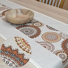 Úžitkový textil - ROMANA hnedoškoricová mandala - stredový obrus - 15621313_