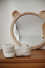 Zrkadlá - Detské pletené zrkadlo - Medvedík 61 cm - 15621299_
