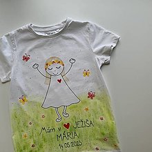 Detské oblečenie - Maľované tričko na pamiatku prvého svätého prijímania (pre dievčatko so svetlými vlasmi) - 15621407_