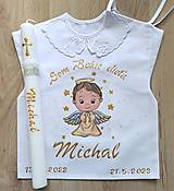 Detské oblečenie - Košieľka na krst + sviečka EXPRES - 15622242_