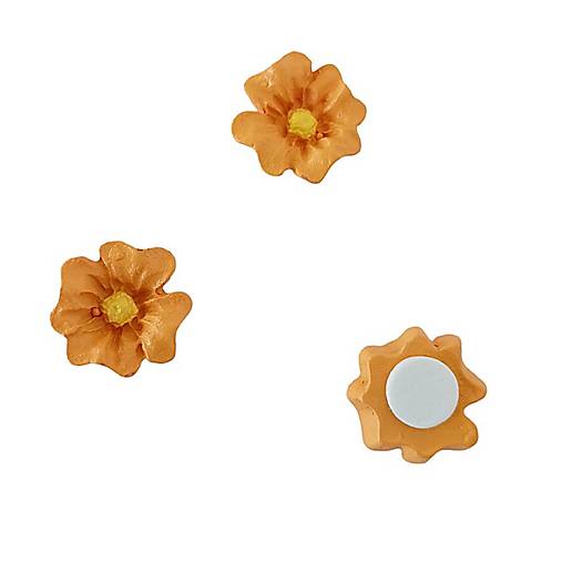 Polotovary - Poltymérova ozdoba kvietok 2 cm - Oranžová CAN0148O - 15623017_