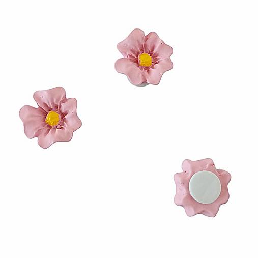 Polotovary - Poltymérova ozdoba kvietok 2 cm - Ružová CAN0148R - 15623029_