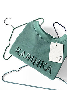Detské oblečenie - Detská mikina s menom KARINKA - old green - 15622356_
