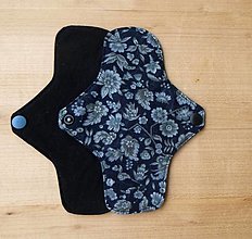 Úžitkový textil - Slipová vložka nepremokavá tmavá 18 cm (Šedé kvety) - 15625842_