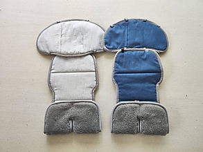 Detský textil - VLNIENKA podložka do autosedačky 100% Merino Top Super wash Grey 100% ľan šedý a tmavo modrý - 15625926_