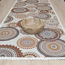 Úžitkový textil - ROMANA - hnedoškoricová mandala - obdĺžnikový obrus 100x40 - 15625420_