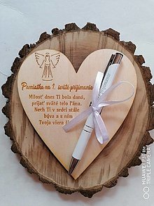 Papiernictvo - Srdce s perom k 1. Svätému prijímaniu s anjelom - 15625715_