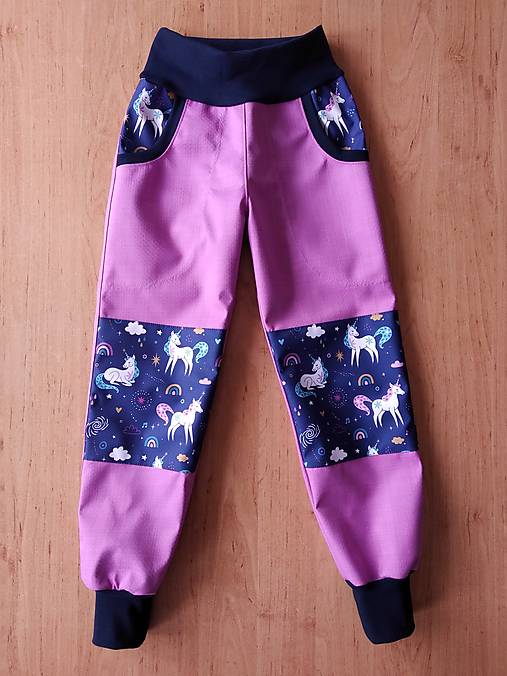 Detské oblečenie - Softshellky jednorožci  (104) - 15626433_