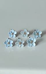 Náušnice - Modro sivé kvety - 15626406_