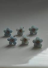 Náušnice - Modro sivé kvety - 15626407_
