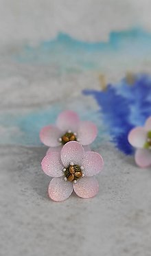 Náušnice - Ružové kvety - 15626425_