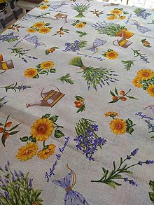 Úžitkový textil - Obrus slnečnica s levanduľou - 15628082_