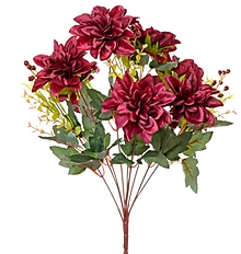 Iný materiál - Dušičky - Kytica chryzantéma s bobuľami 55cm - dekorácia (Bordová) - 15627955_