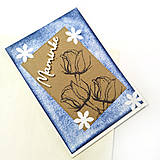 Modrá pohľadnica - Pozdrav Maminke (Tri ruže)