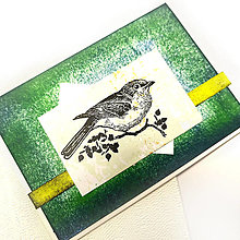Papiernictvo - Pozdrav vtáča - zelená pohľadnica - 15629046_