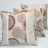 Úžitkový textil - ROMANA - hnedoškoricová mandala - obliečka na vankúš(1) 40x40 - 15627637_