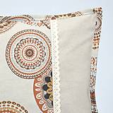 Úžitkový textil - ROMANA - hnedoškoricová mandala - obliečka na vankúš(1) 40x40 - 15627638_