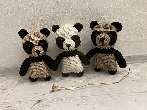 Hračky - PANDA -háčkovaná hračka /3 x / - 15629293_