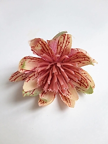 Iný materiál - Textilný kvietok, ružový melírovaný - 15631502_