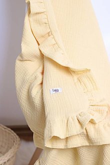 Detský textil - Mušelínová deka s volánom 90x90cm - 15630561_