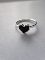 Prstene - Prsteň čierne srdce - 15631403_