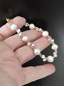 Náramky - Náramok riečna perla + perleť - 15630546_