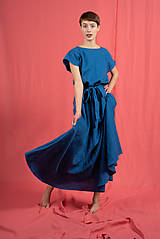 Šaty - Ľanové šaty Paris Maxi Cobalt - 15629562_
