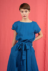 Šaty - Ľanové šaty Paris Maxi Cobalt - 15629570_