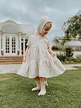 Detské oblečenie - Detské ľanové šaty Stehlík s dvojitým riasením - 15631551_