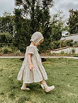 Detské oblečenie - Detské ľanové šaty Stehlík s dvojitým riasením - 15631552_