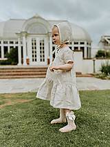 Detské oblečenie - Detské ľanové šaty Stehlík s dvojitým riasením - 15631553_