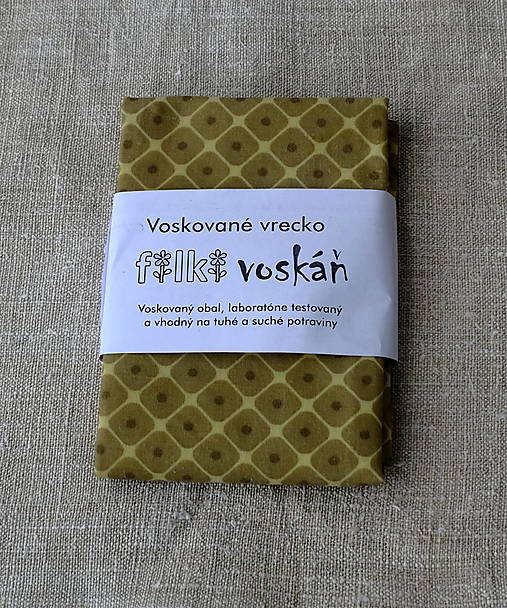 Príbory, varešky, pomôcky - FILKI voskáň - voskované vrecko - farebné varianty (béžovo-biele) - 15630371_