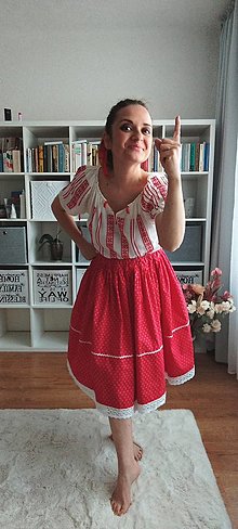 Sukne - Folklórna sukňa - drobný kvietok (uni dospelá) - 15629947_