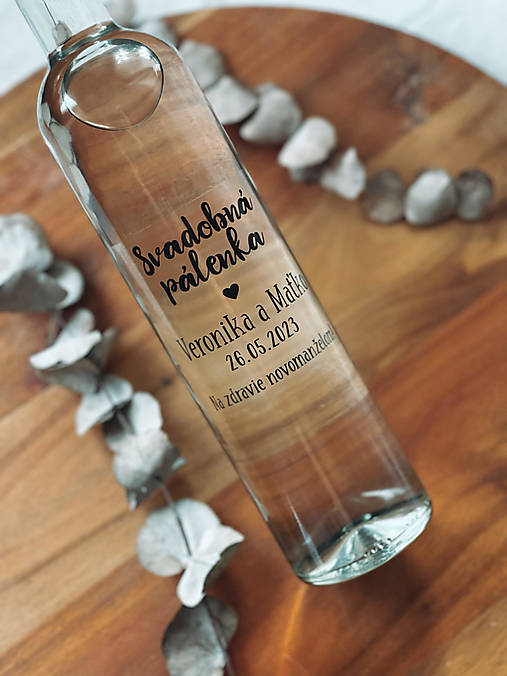 Nálepky na svadobné fľaše transparentná 3