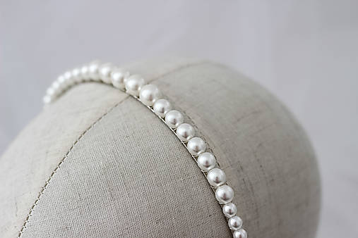 Svadobná perlová čelenka Olívia (Strieborná 01)