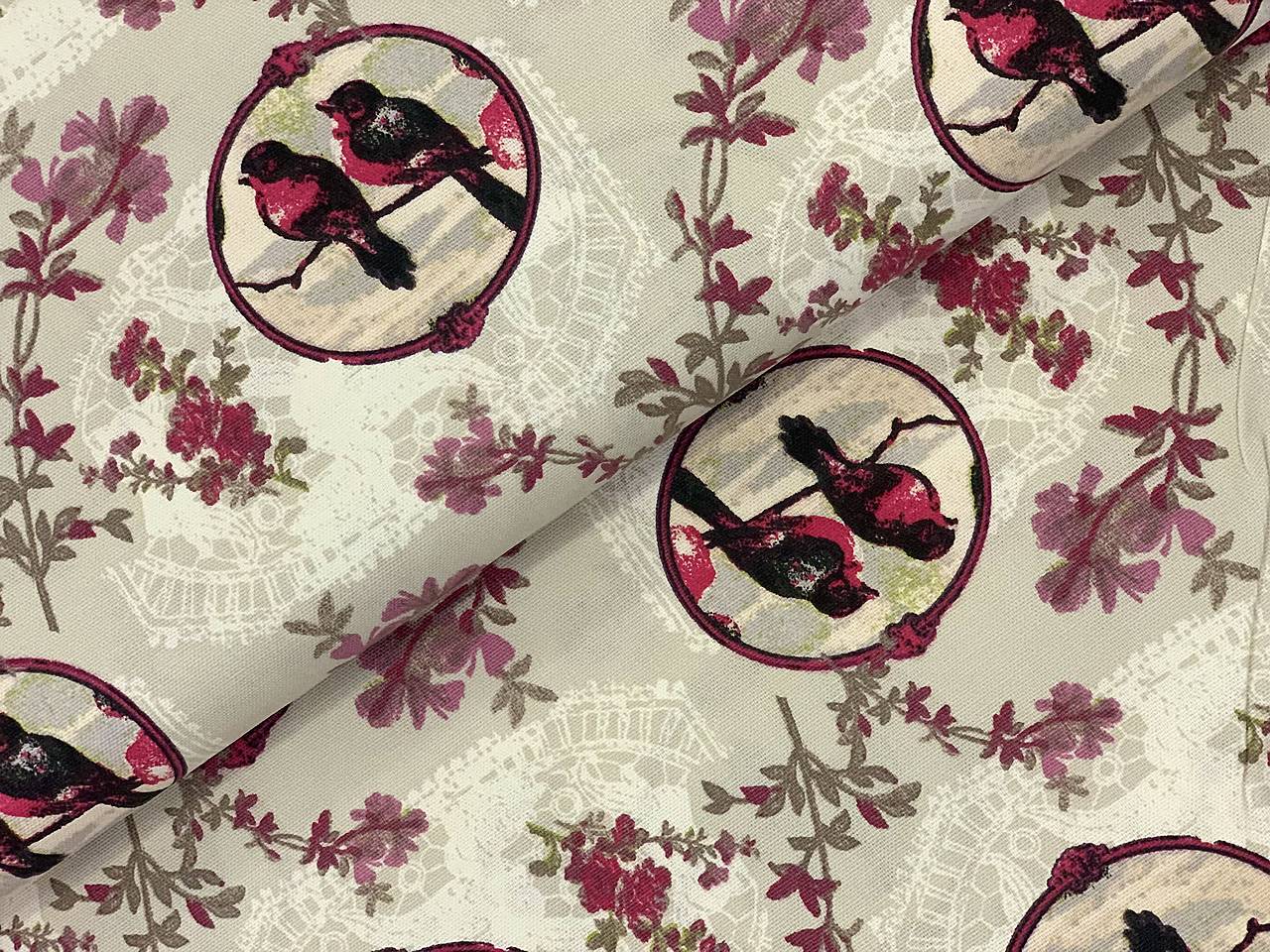 ❤️BAVLNA DEKOR STOF FRANCÚZSKO ❤️VTÁČIKY❤️